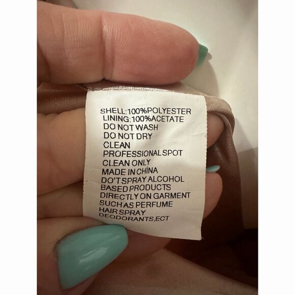 Mac Duggal Tulle Glitter-Flecked Halter Neck Maxi Ball Gown Brown Size 10 - Picture 7 of 7